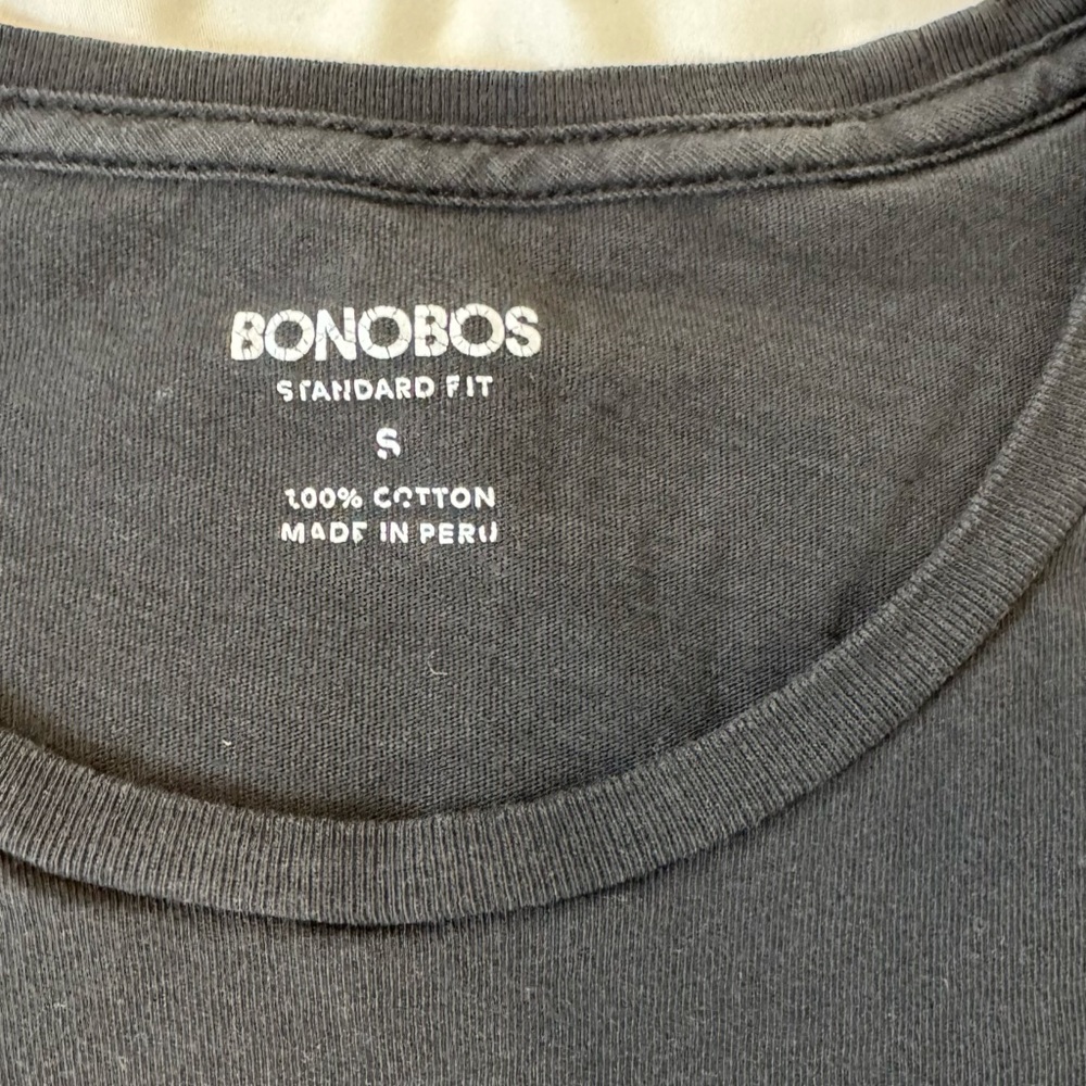 Bonobos soft everyday tee — black, size small
